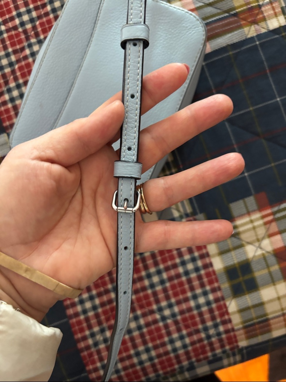 Coach Light Blue Pebbled Leather Crossbody Bag - Picture 6 of 8